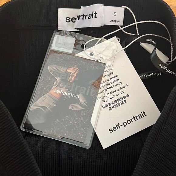 NWT Self-Portrait Black Ribbed Mini Skirt - Picture 11 of 13